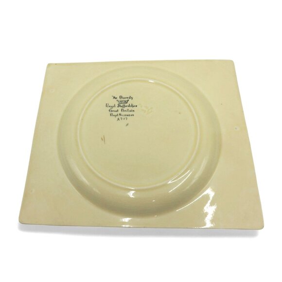 THE BIARRITZ Red Green Leaf Border Plate Royal Staffordshire England Vintage - Picture 5 of 11